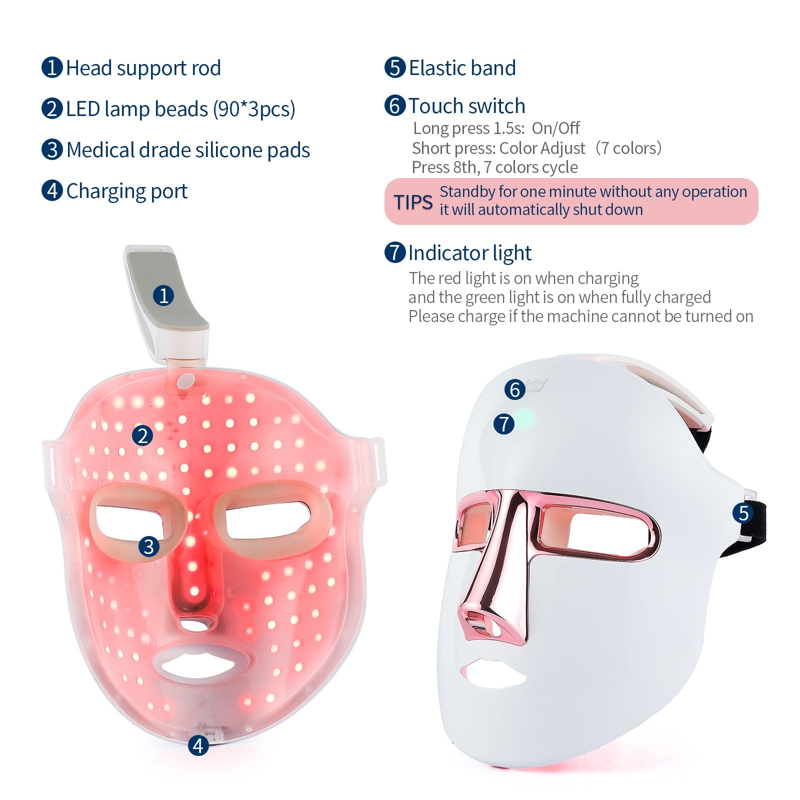 Seven-Color LED Mask